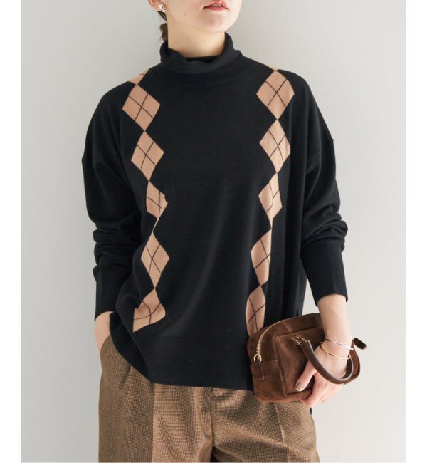 IENA「ライトウールアーガイルニット」|ニット・セーター|