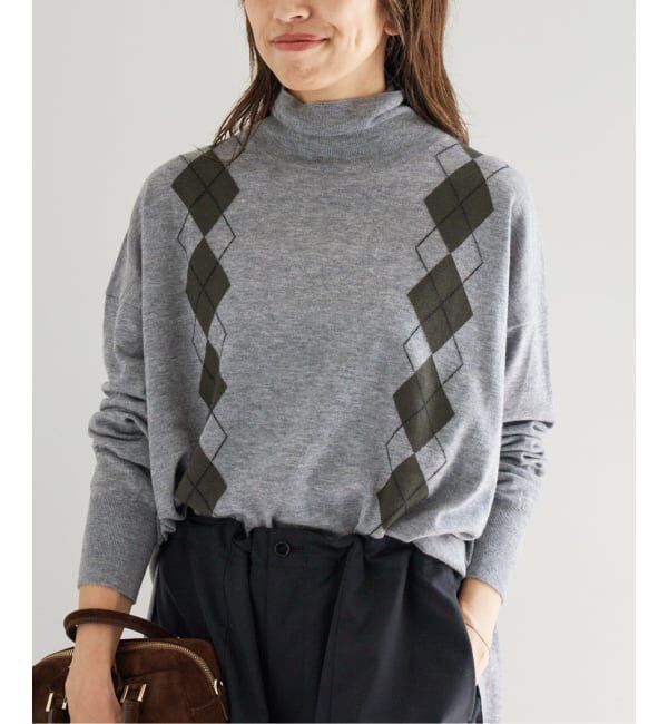 IENA「ライトウールアーガイルニット」|ニット・セーター|