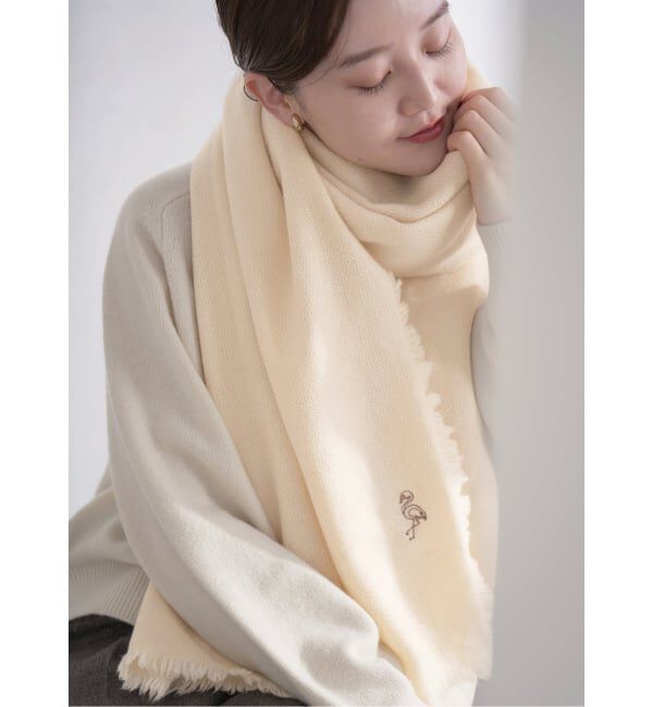 IENA「NIMNIMDUAI/ニムニムデュアイ PASHMINA EMNROIDERY STOLE ストール 276」|ストール|ナチュラル