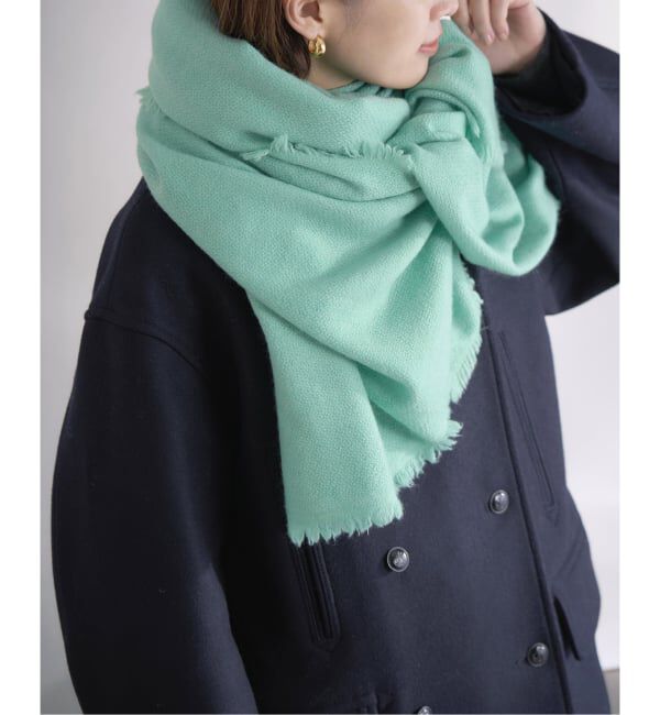 IENA「NIMNIMDUAI/ニムニムデュアイ PASHMINA EMNROIDERY STOLE ストール 276」|ストール|グリーン B