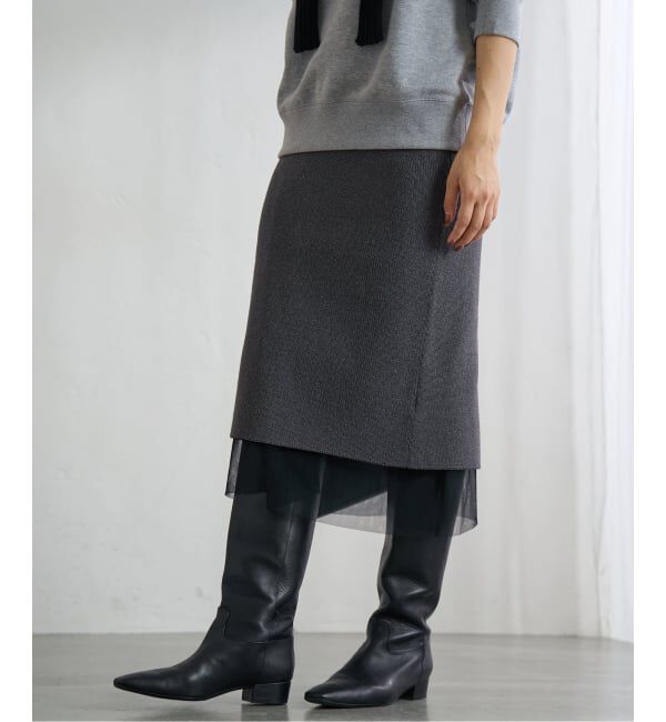 IENA「チュールハーフリブスカート」|スカート|