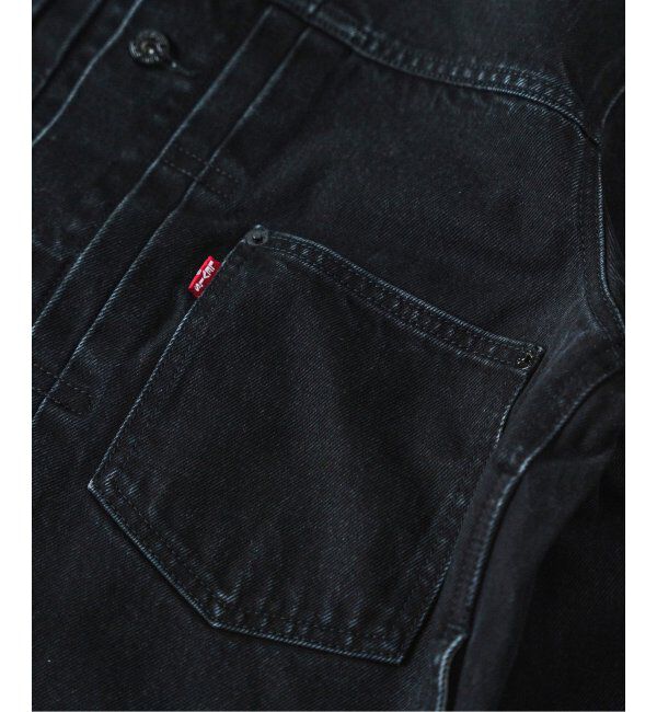 EDIFICE「《再入荷》Levi&rsquo;s(リーバイス) 別注 Type 1 Trucker Jacket BLACK "COLLARLESS"」|デニムジャケット|