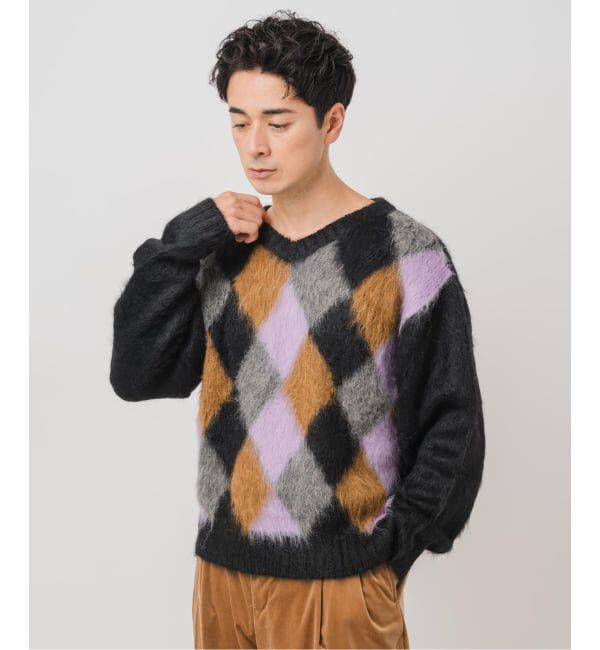 EDIFICE「DELSOL(デルソル) 別注 アーガイル ニット」|ニット・セーター|