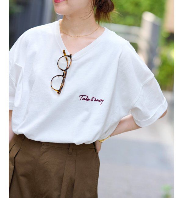 JOURNAL STANDARD relume「刺繍ロゴハーフスリーブT」|Tシャツ・カットソー|ホワイト