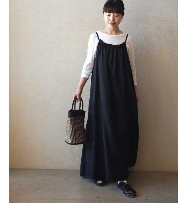 journal standard luxe「リネン キャミワンピース」|ワンピース|ブラック
