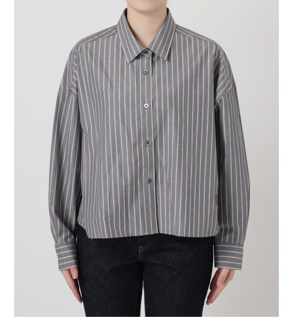 journal standard L'essage「CPムジ/ストライプ刺しゅうショートシャツ」|シャツ・ブラウス|