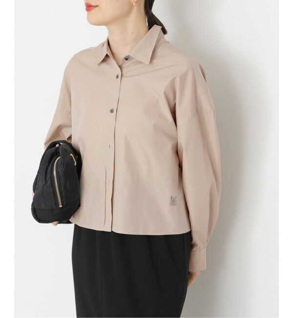 journal standard L'essage「CPムジ/ストライプ刺しゅうショートシャツ」|シャツ・ブラウス|ベージュ