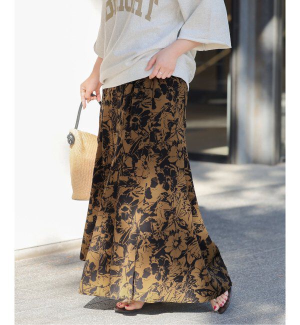 JOURNAL STANDARD relume「《WEB限定追加2》コントラストフラワープリントスカート」|スカート|ブラック