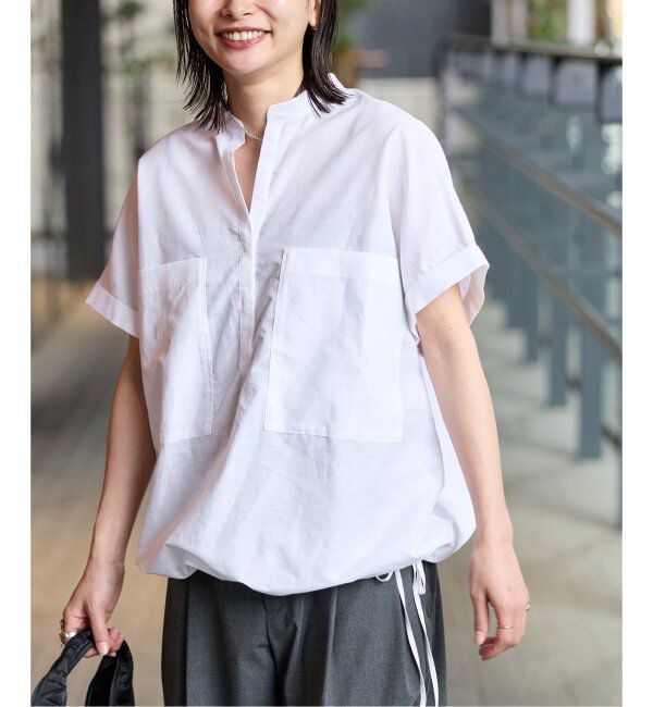 JOURNAL STANDARD「《WEB限定追加》ハードマンズリネンコットンフレンチスリーブスキッパーシャツ」|シャツ・ブラウス|ホワイト