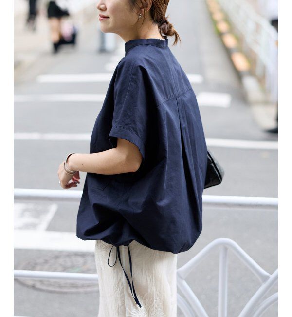 JOURNAL STANDARD「《WEB限定追加》ハードマンズリネンコットンフレンチスリーブスキッパーシャツ」|シャツ・ブラウス|ネイビー