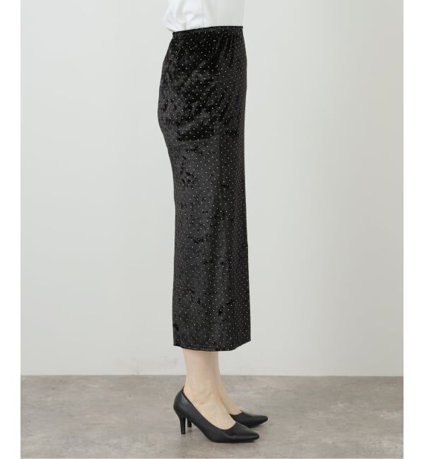 journal standard L'essage「【SIMONE WILD/シモーネ ワイルド】STUD VELVET LOW-WAIST LONG S：ロングスカート」|スカート|