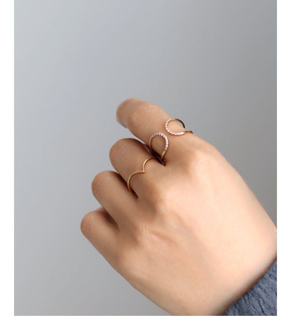 Lilas by Spick&Span「センターCダイヤオープン2ラインリングK10」|リング|