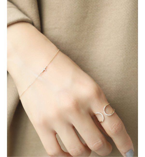 Lilas by Spick&Span「センターCダイヤオープン2ラインリングK10」|リング|