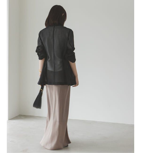 NOBLE「《追加》キュプラサテンナローAラインスカート」|スカート|