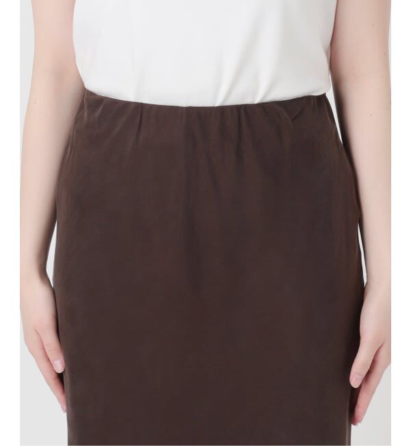 NOBLE「《追加》キュプラサテンナローAラインスカート」|スカート|