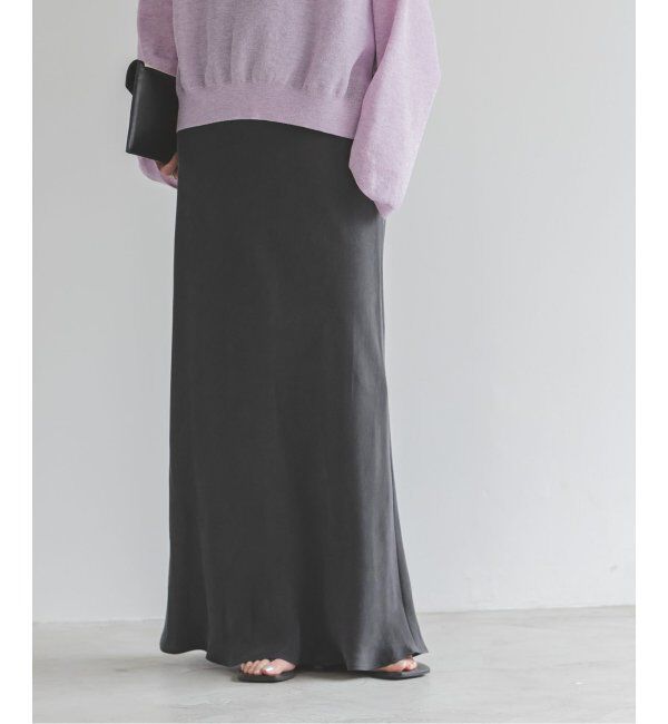 NOBLE「《追加》キュプラサテンナローAラインスカート」|スカート|