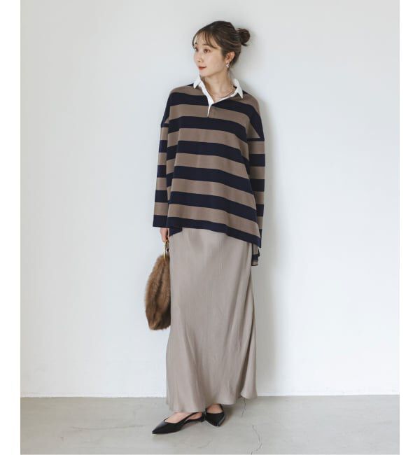 NOBLE「《追加》キュプラサテンナローAラインスカート」|スカート|