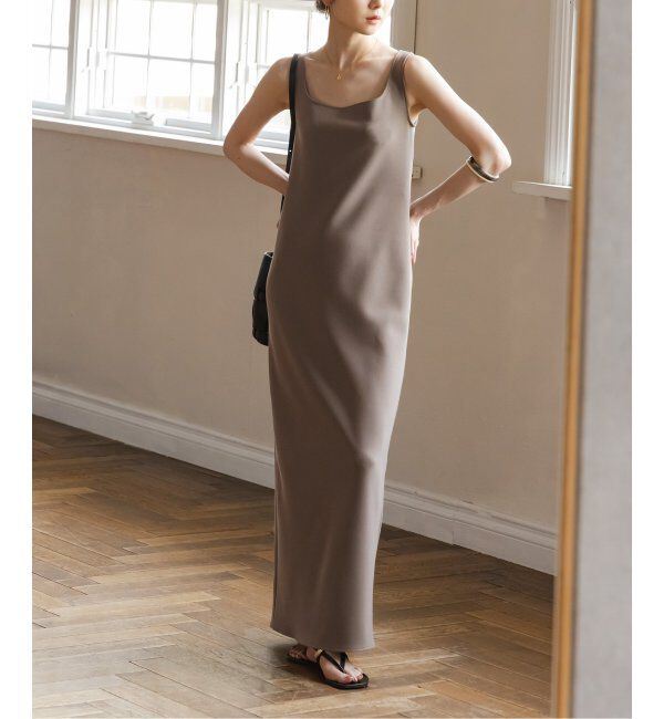 NOBLE「《追加》【洗える】ニットライクジョーゼット2wayワンピース」|ワンピース|