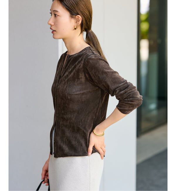 FRAMeWORK「≪追加 / 新色≫チュールフロッキーカーディガン」|カーディガン|