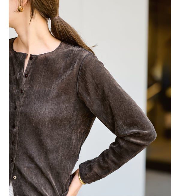 FRAMeWORK「≪追加 / 新色≫チュールフロッキーカーディガン」|カーディガン|