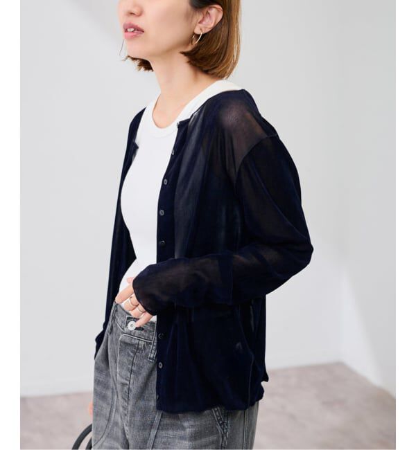 FRAMeWORK「≪追加 / 新色≫チュールフロッキーカーディガン」|カーディガン|