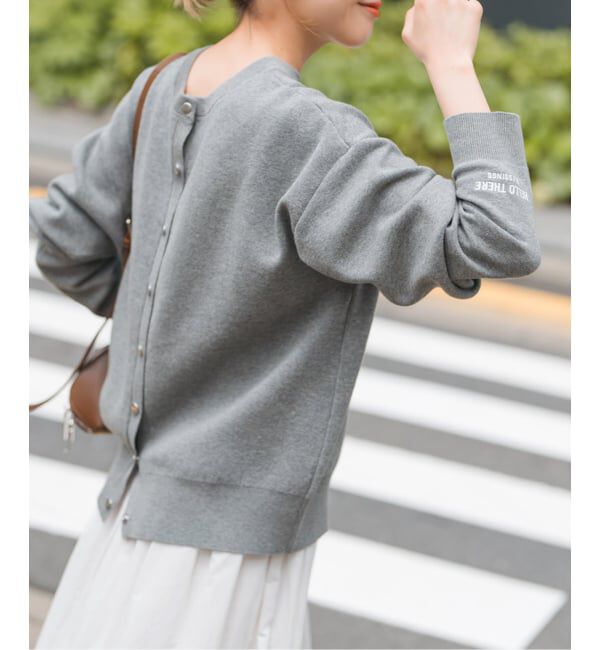 Spick and Span「《WEB限定》2WAYスナップボタンロゴニット」|カーディガン|