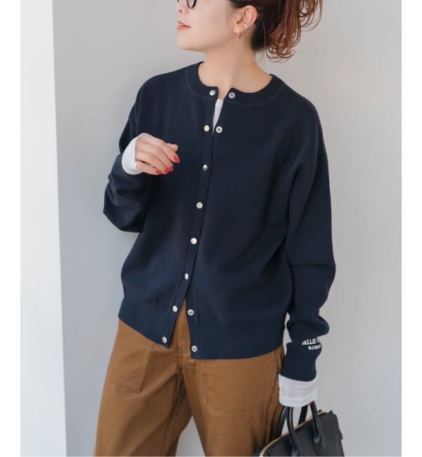 Spick and Span「《WEB限定》2WAYスナップボタンロゴニット」|カーディガン|
