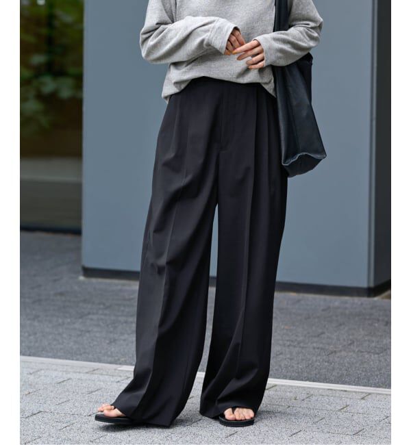 FRAMeWORK「≪追加≫ウォッシャブルTWタックワイドパンツ」|スラックス|