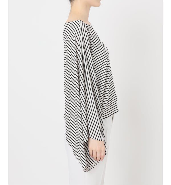 NOBLE「ELENI/エルニ ボーダードレープTシャツ」|Tシャツ・カットソー|