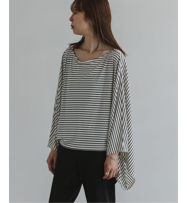 NOBLE「ELENI/エルニ ボーダードレープTシャツ」|Tシャツ・カットソー|