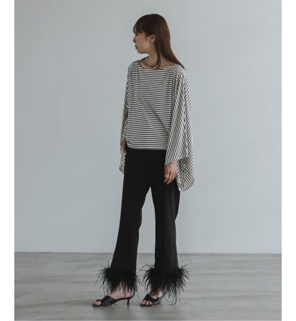 NOBLE「ELENI/エルニ ボーダードレープTシャツ」|Tシャツ・カットソー|