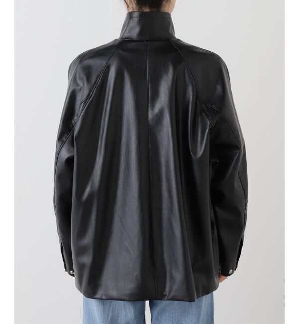 Spick and Span「フェイクレザースタンドカラーブルゾン」|ライダースジャケット|