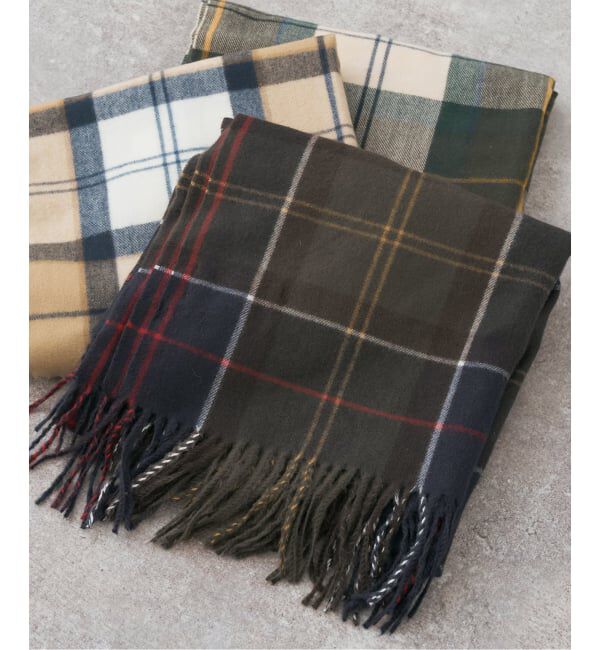 Spick and Span「Barbour/バブアー チェックマフラー」|マフラー|グリーン