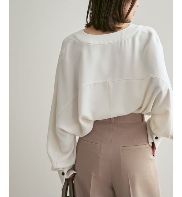 NOBLE「《追加予約・WEB限定カラー》エステルダブルクロスカーデブラウス」|シャツ・ブラウス|