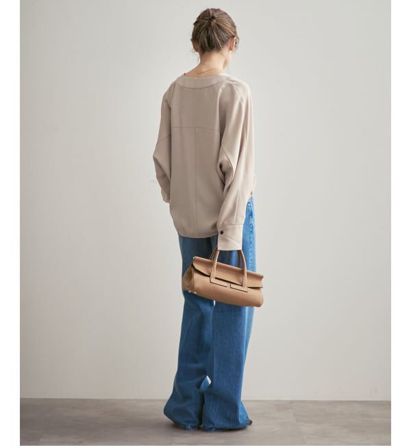 NOBLE「《追加予約・WEB限定カラー》エステルダブルクロスカーデブラウス」|シャツ・ブラウス|