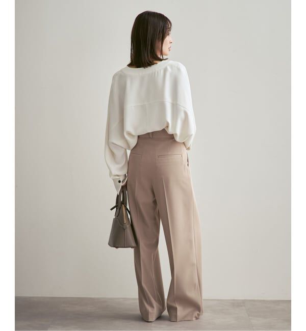 NOBLE「《追加予約・WEB限定カラー》エステルダブルクロスカーデブラウス」|シャツ・ブラウス|