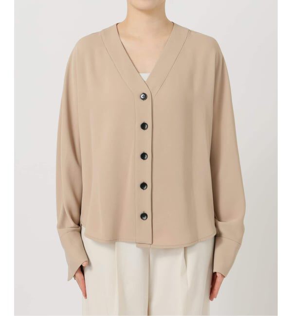 NOBLE「《追加予約・WEB限定カラー》エステルダブルクロスカーデブラウス」|シャツ・ブラウス|