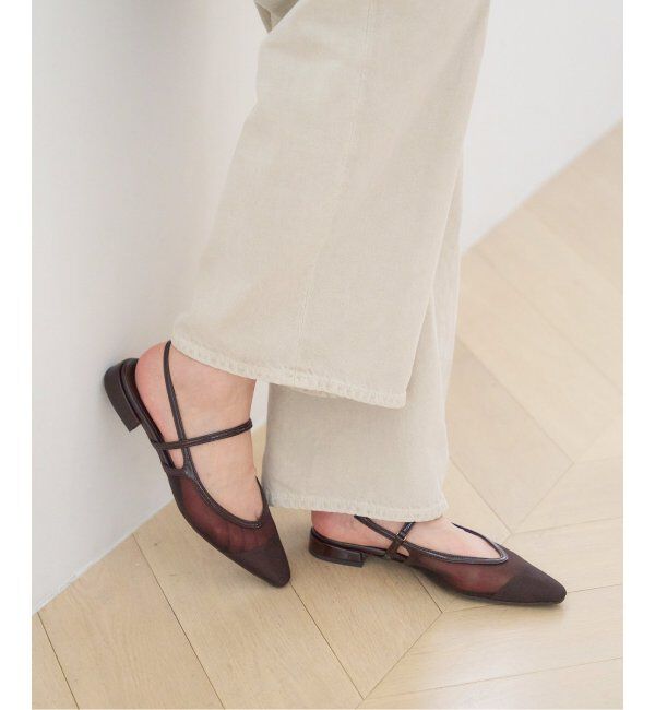  「シアーストラップスリングバック」|その他|ブラウン