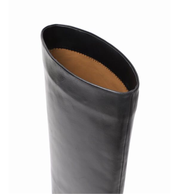 GRISE「GRISE5.5cmレザーポインテッドワイドシャフトロングブーツ」|ロングブーツ|