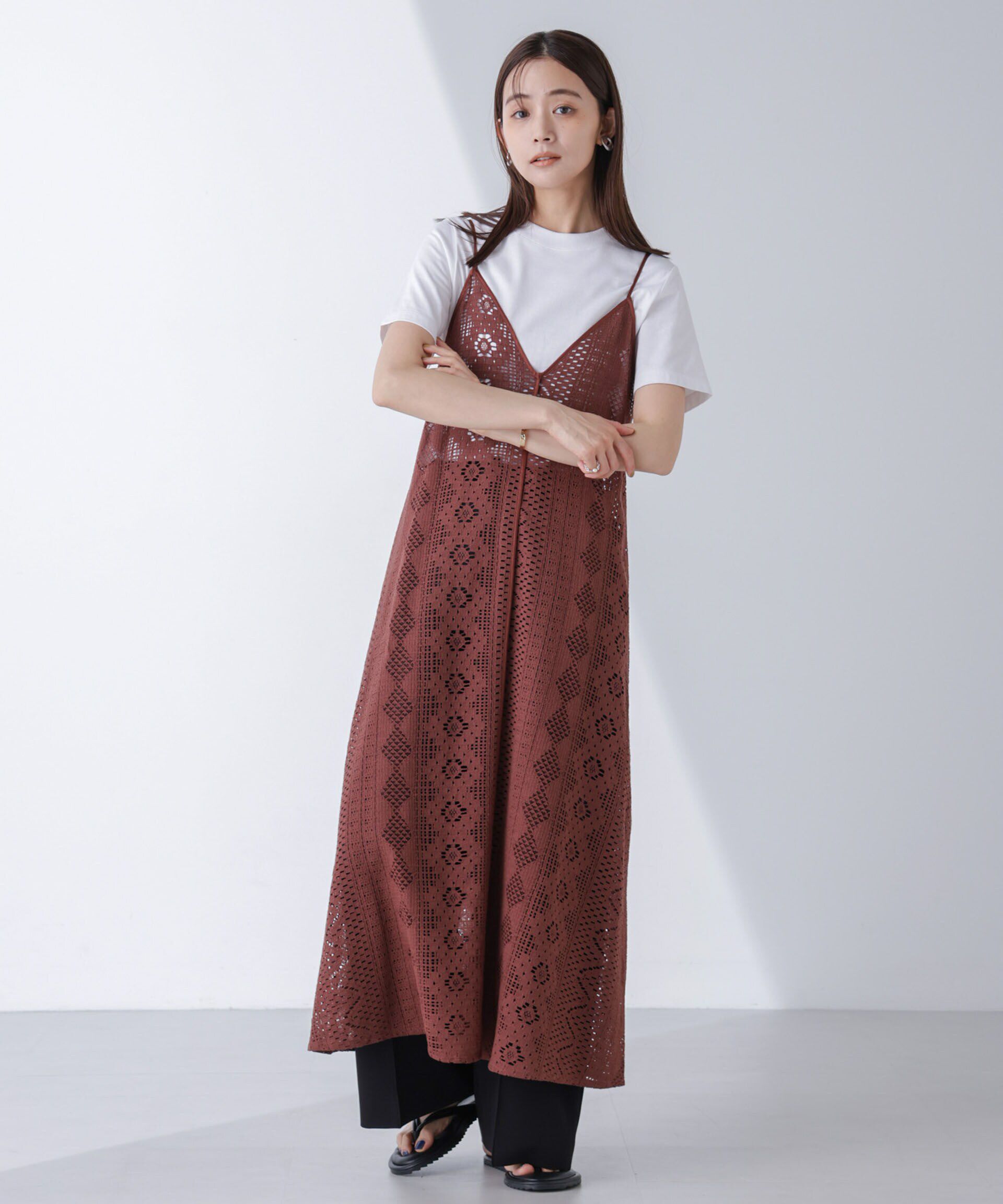 nano･universe「総レースキャミソールワンピース」|ワンピース|