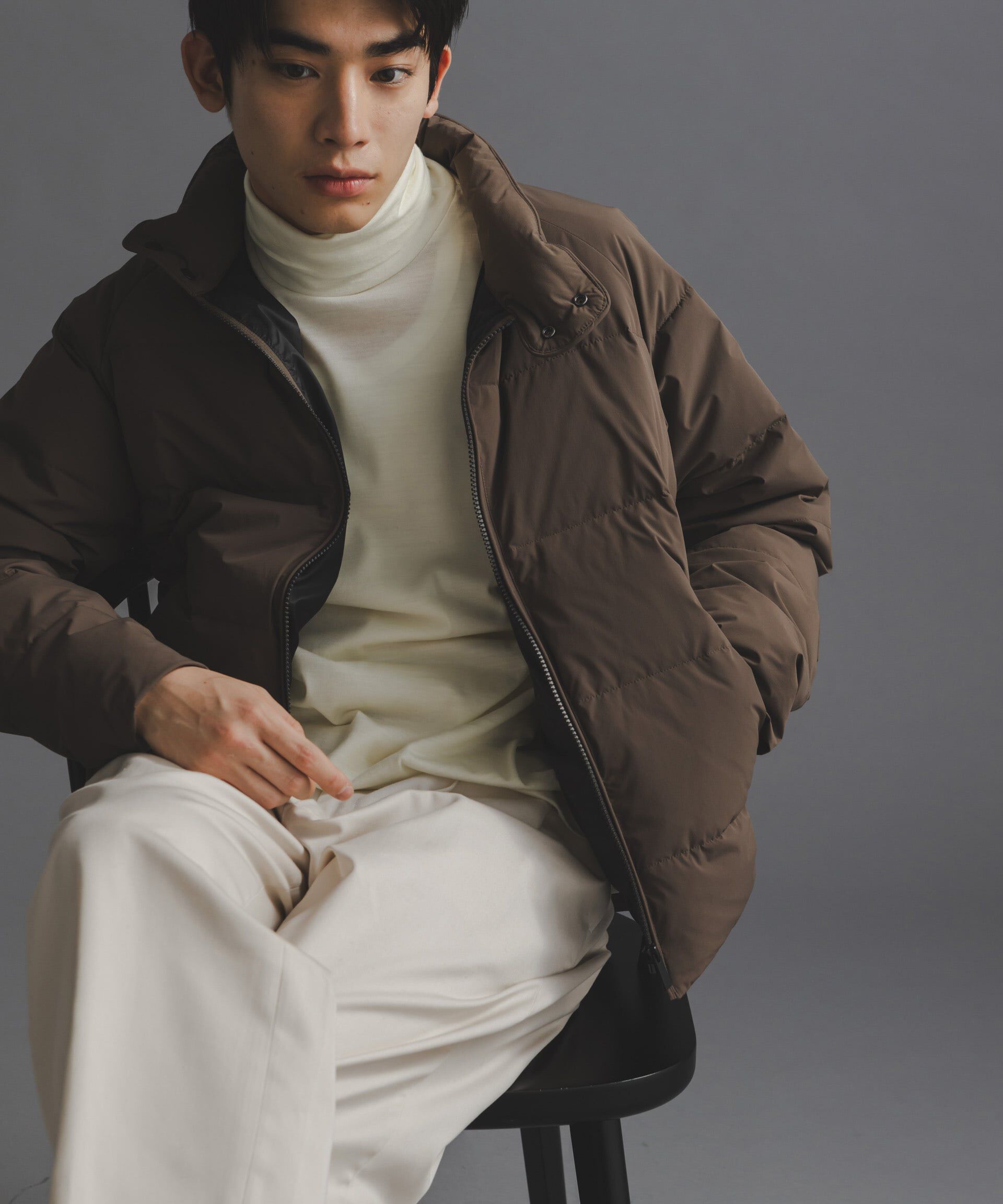 nano･universe「「西川ダウン(R)」スポーティースタンドダウン」|ダウン|モカ3