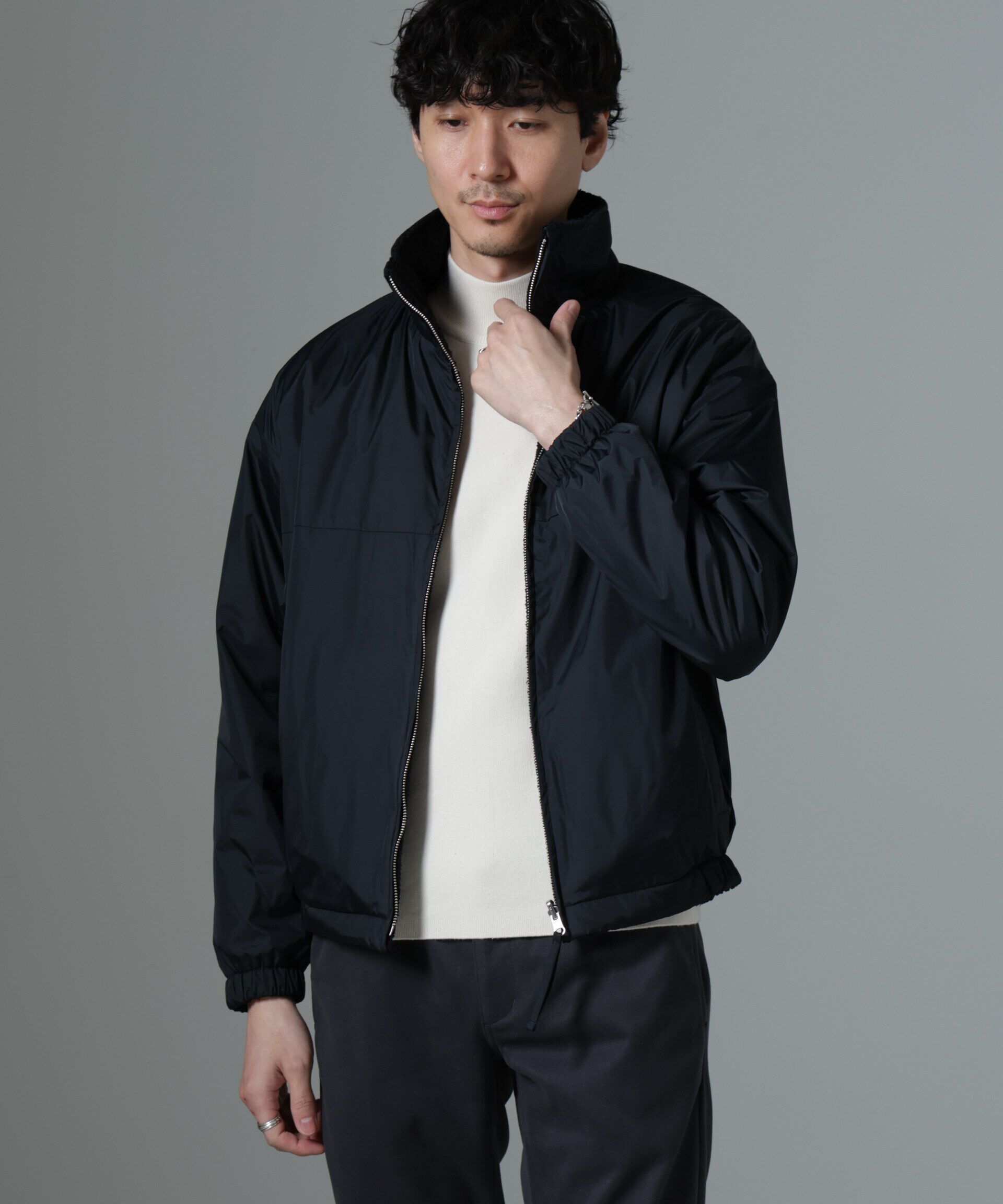 nano･universe「｢MC｣coveross(R)TECH WARM リバーシブル スタンドブルゾン」|ブルゾン・スタジャン|