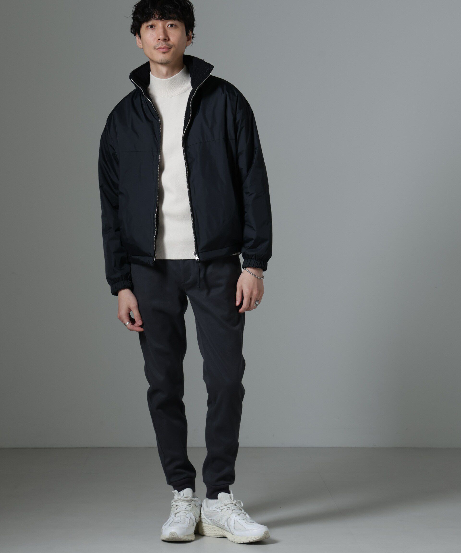 nano･universe「｢MC｣coveross(R)TECH WARM リバーシブル スタンドブルゾン」|ブルゾン・スタジャン|