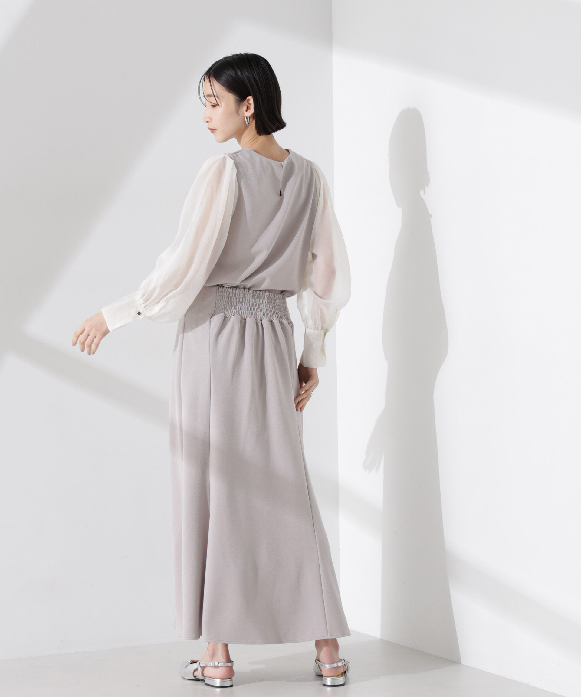 nano･universe「カットジョーゼットフレアスカート（セットアップ可）」|スカート|