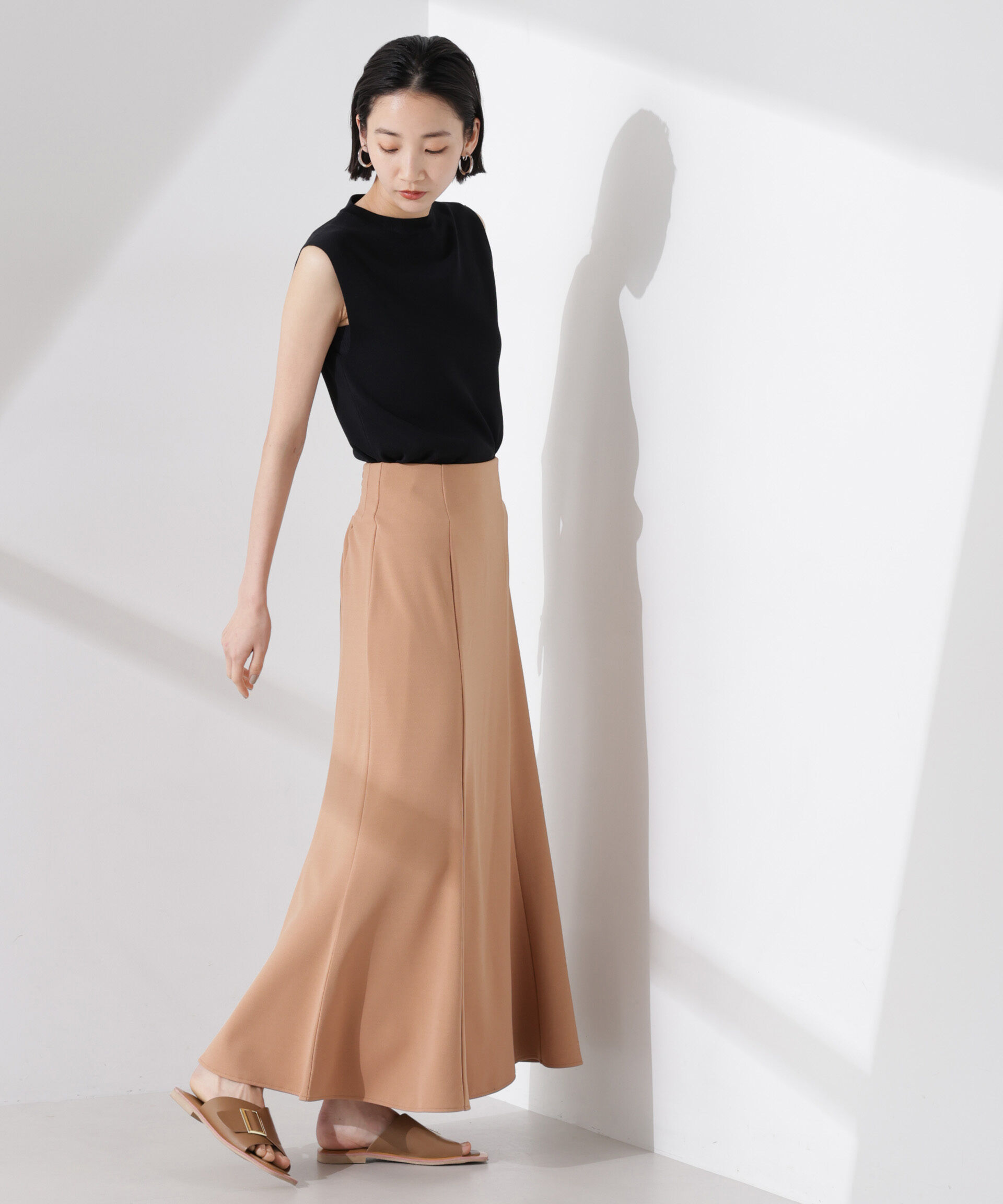 nano･universe「カットジョーゼットフレアスカート（セットアップ可）」|スカート|