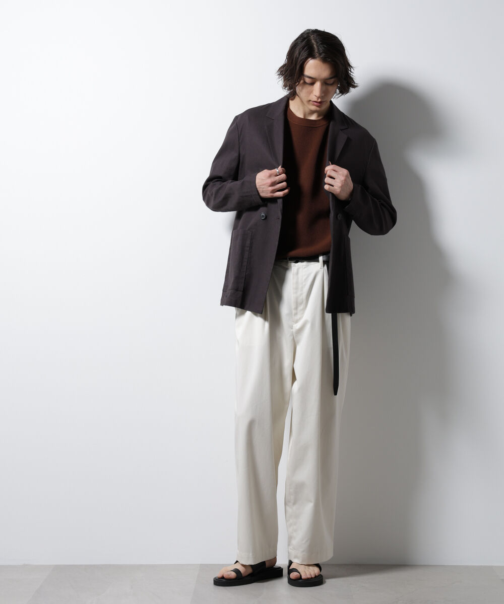 nano･universe「「BELGIUM LINEN FABRICS」リネンコットンダブルジャケット(セットアップ可)」|テーラードジャケット|