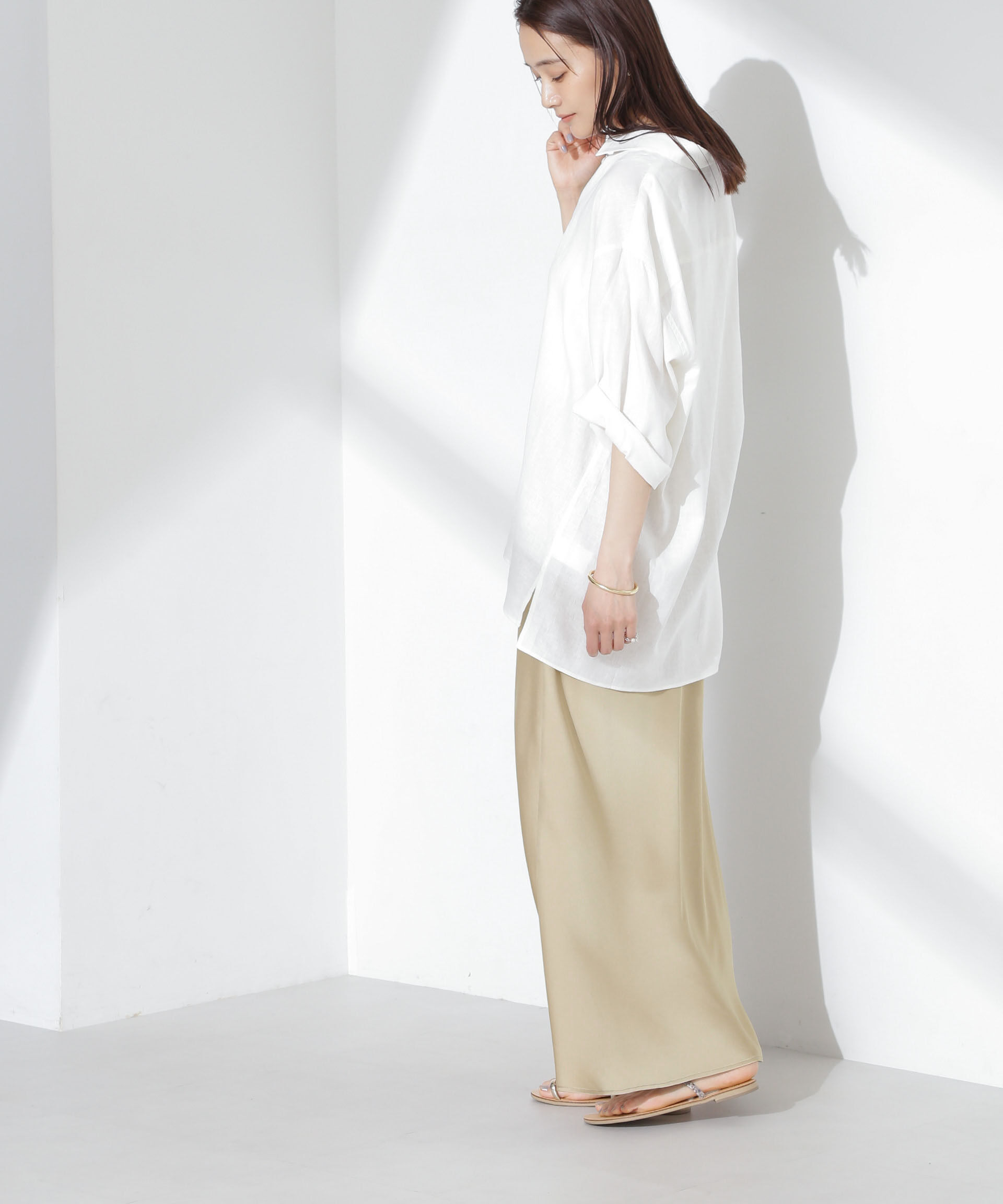 nano･universe「サテンフレアスカート」|スカート|