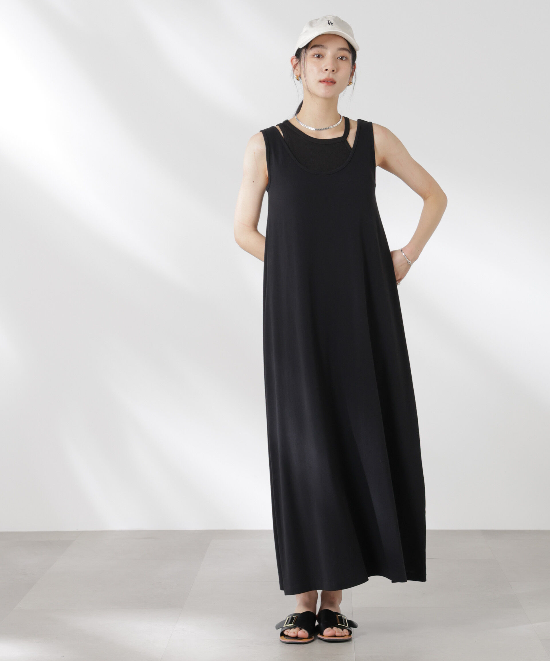 nano･universe「カップ付きアシメタンクレイヤードワンピース」|ワンピース|