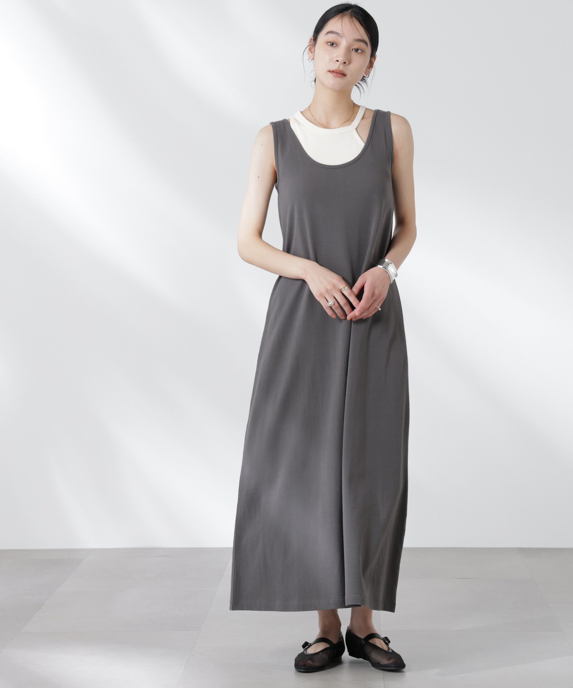 nano･universe「カップ付きアシメタンクレイヤードワンピース」|ワンピース|