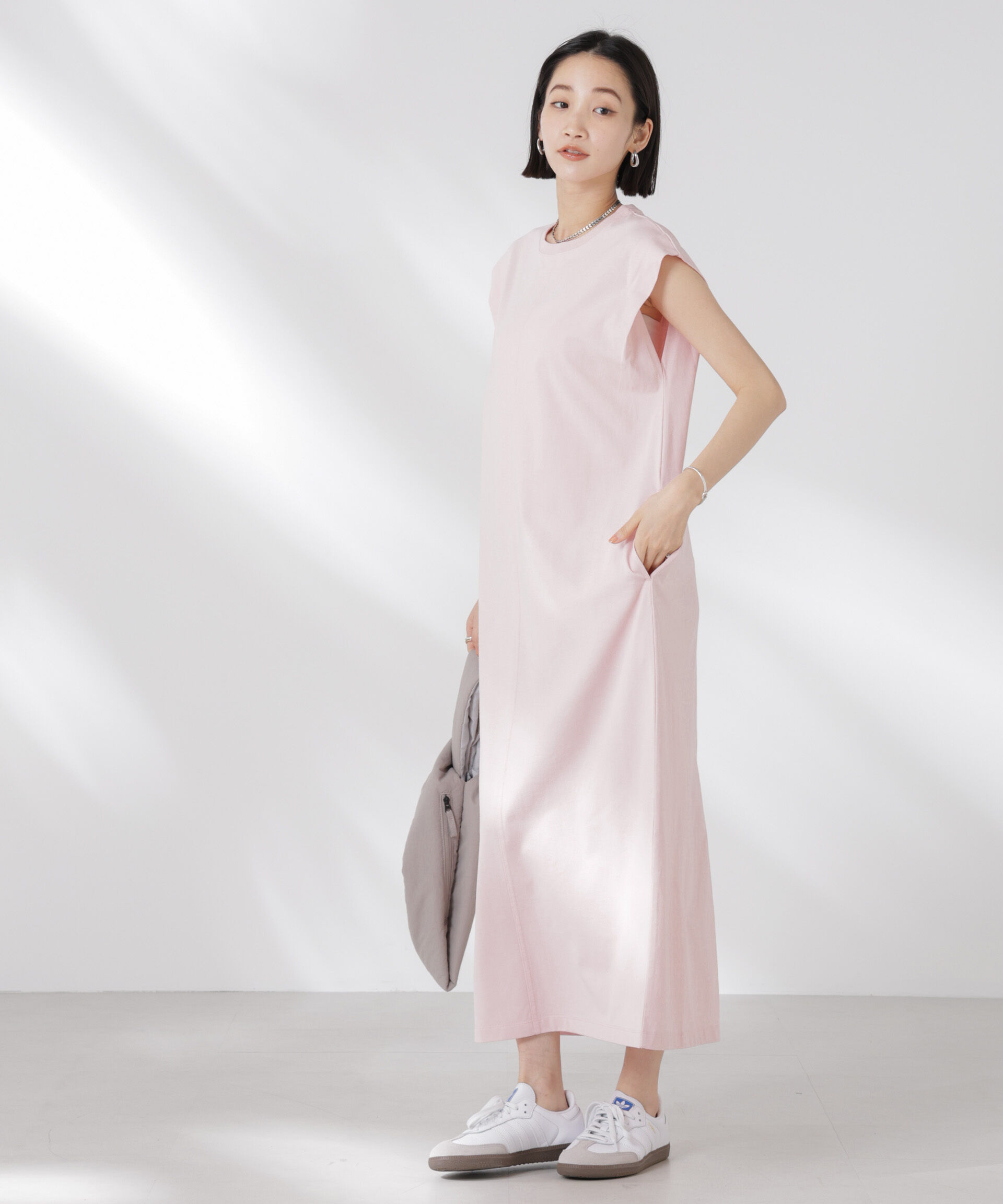 nano･universe「STORATECH 機能素材タックスリーブカットワンピース」|ワンピース|